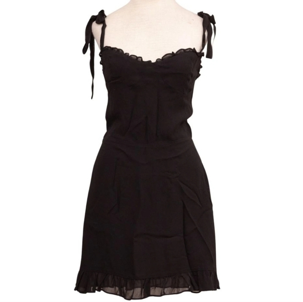 Reformation Black Ruffle Mini Dress - Picture 6 of 12